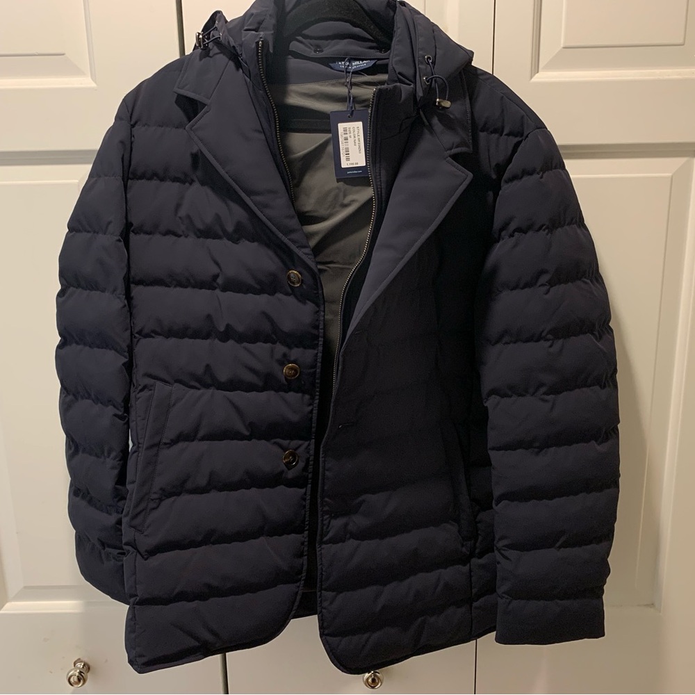NWT Peter Millar Men's Aston NAVY Quilted Jacket COAT MEDIUM $1300 MSRP PIANA